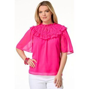 Cato Pink Ruffle Blouse